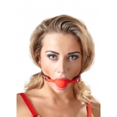 Силиконовый кляп-шар на чёрных ремешках Red Gag silicone - Orion - купить с доставкой в Петропавловске-Камчатском