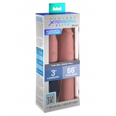 Телесная вибронасадка на член 3  Vibrating Mega X-tension with Remote - 22,9 см. - Pipedream - в Петропавловске-Камчатском купить с доставкой