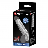 Прозрачная насадка на пенис с ребрышками и подхватом мошонки - Baile - в Петропавловске-Камчатском купить с доставкой