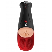 Телесный мастурбатор-вагина в черной колбе с вибрацией Fuck-O-Matic Pro XL - Pipedream - в Петропавловске-Камчатском купить с доставкой