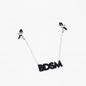 Зажимы на соски с кожаной подвеской BDSM - Crazy Handmade - купить с доставкой в Петропавловске-Камчатском