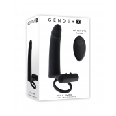 Черная вибронасадка для двойного проникновения Full Swing - Gender X - купить с доставкой в Петропавловске-Камчатском