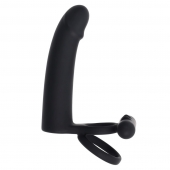 Черная вибронасадка для двойного проникновения Full Swing - Gender X - купить с доставкой в Петропавловске-Камчатском