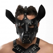 Черная кожаная маска «Собака» - Crazy Handmade - купить с доставкой в Петропавловске-Камчатском