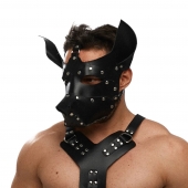 Черная кожаная маска «Собака» - Crazy Handmade - купить с доставкой в Петропавловске-Камчатском