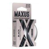 Черные утолщенные презервативы MAXUS Extra Strong с железным кейсом - 3 шт. - Maxus - купить с доставкой в Петропавловске-Камчатском