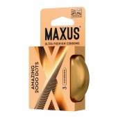 Точечные презервативы MAXUS 2000 Amazing Dots с железным кейсом - 3 шт. - Maxus - купить с доставкой в Петропавловске-Камчатском