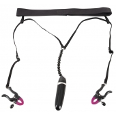 Женские вибростринги с зажимами для половых губ Spreader String with Vibrator - Orion - купить с доставкой в Петропавловске-Камчатском
