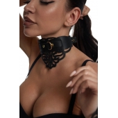 Фигурный чокер с узорами и золотистой фурнитурой - Crazy Handmade - купить с доставкой в Петропавловске-Камчатском