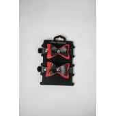 Черно-красные кожаные наручники с бантиками - Crazy Handmade - купить с доставкой в Петропавловске-Камчатском