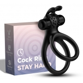 Черное эрекционное виброкольцо с подхватом мошонки Stay Hard - Boys of Toys - в Петропавловске-Камчатском купить с доставкой