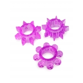 Набор из 3 лиловых эрекционных колец различной формы - Erowoman-Eroman - в Петропавловске-Камчатском купить с доставкой