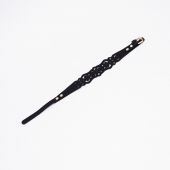 Черный ажурный чокер с золотистой фурнитурой - Crazy Handmade - купить с доставкой в Петропавловске-Камчатском