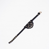 Черный чокер с клепками и золотистой фурнитурой - Crazy Handmade - купить с доставкой в Петропавловске-Камчатском