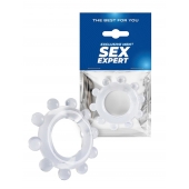 Прозрачное эрекционное кольцо со стимулирующими шариками - Sex Expert - в Петропавловске-Камчатском купить с доставкой