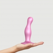 Розовая насадка Strap-On-Me Dildo Plug Curvy size M - Strap-on-me - купить с доставкой в Петропавловске-Камчатском