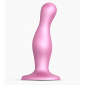 Розовая насадка Strap-On-Me Dildo Plug Curvy size M - Strap-on-me - купить с доставкой в Петропавловске-Камчатском