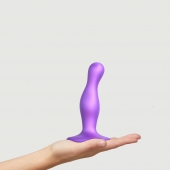 Фиолетовая насадка Strap-On-Me Dildo Plug Curvy size S - Strap-on-me - купить с доставкой в Петропавловске-Камчатском