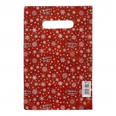 Красный подарочный новогодний пакет с вырубной ручкой (20х30 см) - Сима-Ленд - купить с доставкой в Петропавловске-Камчатском