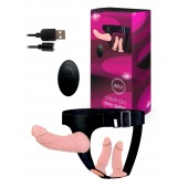 Женский страпон с 3 насадками и вибрацией - Erowoman-Eroman - купить с доставкой в Петропавловске-Камчатском