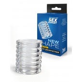 Прозрачная сквозная насадка на пенис с ребрышками - Sex Expert - в Петропавловске-Камчатском купить с доставкой