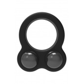 Черное эрекционное кольцо с утяжелителями Cockring Dual Weight - Dream Toys - в Петропавловске-Камчатском купить с доставкой