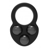 Черное эрекционное кольцо с утяжелителями - Dream Toys - в Петропавловске-Камчатском купить с доставкой