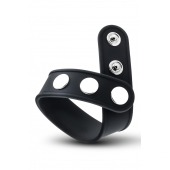 Черное эрекционное кольцо на кнопках - Blush Novelties - в Петропавловске-Камчатском купить с доставкой