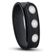 Черное эрекционное кольцо на кнопках - Blush Novelties - в Петропавловске-Камчатском купить с доставкой