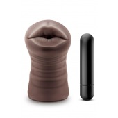 Коричневый мастурбатор-ротик Krystal Vibrating Masturbator - Blush Novelties - в Петропавловске-Камчатском купить с доставкой