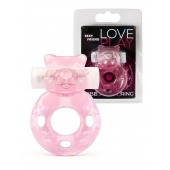 Розовое эрекционное виброкольцо в форме мишки - 1137 - в Петропавловске-Камчатском купить с доставкой
