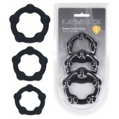 Набор из 3 эрекционных колец Beaded Silicone Cockring Set - Shots Media BV - в Петропавловске-Камчатском купить с доставкой