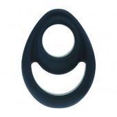 Черное эрекционное кольцо Double Ergo Silicone Cockring - Shots Media BV - в Петропавловске-Камчатском купить с доставкой