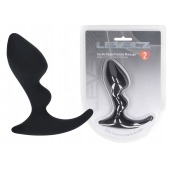Черная анальная пробка для массажа простаты Double Ripple Silicone Prostate Massager - Shots Media BV - в Петропавловске-Камчатском купить с доставкой