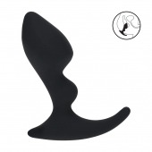 Черная анальная пробка для массажа простаты Double Ripple Silicone Prostate Massager - Shots Media BV - в Петропавловске-Камчатском купить с доставкой