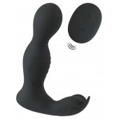 Черная анальная пробка с вибрацией, вращением и пультом ДУ RC Butt Plug with 2 Functions - Orion - в Петропавловске-Камчатском купить с доставкой