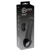 Черная вибронасадка для пениса с хомутом для мошонки и пультом ДУ Remote Controlled Penis Extension - Orion - в Петропавловске-Камчатском купить с доставкой