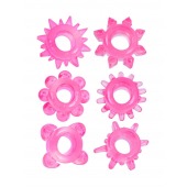 Набор из 6 розовых эрекционных колец с различным рельефом - Erowoman-Eroman - в Петропавловске-Камчатском купить с доставкой