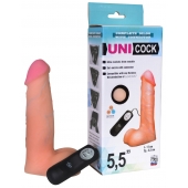 Фаллическая насадка Харнесс UNICOCK 5,5  с вибрацией - 17 см. - LOVETOY (А-Полимер) - купить с доставкой в Петропавловске-Камчатском