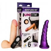 Вибрострапон с двумя насадками UniStrap - 18 и 18 см. - LOVETOY (А-Полимер) - купить с доставкой в Петропавловске-Камчатском