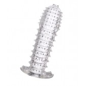 Гелевая прозрачная насадка c шипами - 12 см. - Toyfa Basic - в Петропавловске-Камчатском купить с доставкой