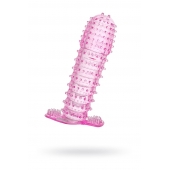 Гелевая розовая насадка с шипами - 12 см. - Toyfa Basic - в Петропавловске-Камчатском купить с доставкой