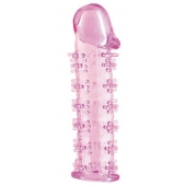 Гелевая розовая насадка на фаллос с шипами - 12 см. - Toyfa Basic - в Петропавловске-Камчатском купить с доставкой