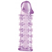 Гелевая фиолетовая насадка на фаллос с шипами - 12 см. - Toyfa Basic - в Петропавловске-Камчатском купить с доставкой