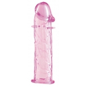 Гладкая розовая насадка с усиками под головкой - 12,5 см. - Toyfa Basic - в Петропавловске-Камчатском купить с доставкой