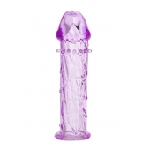 Гладкая фиолетовая насадка с усиками под головкой - 12,5 см. - Toyfa Basic - в Петропавловске-Камчатском купить с доставкой