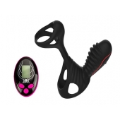 Чёрная насадка на фаллос Gladiator + LRS  с трехкнопочным пультом управления - Adrien Lastic - в Петропавловске-Камчатском купить с доставкой