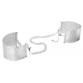 Серебристые наручники-браслеты Desir Metallique Handcuffs - Bijoux Indiscrets - купить с доставкой в Петропавловске-Камчатском