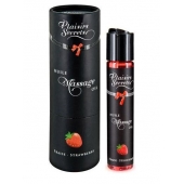 Массажное масло с ароматом клубники Huile de Massage Gourmande Fraise des Bois - 59 мл. - Plaisir Secret - купить с доставкой в Петропавловске-Камчатском