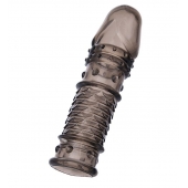 Дымчатая закрытая насадка ToyFa XLover с чешуйками и пупырышками - 13,5 см. - ToyFa - в Петропавловске-Камчатском купить с доставкой